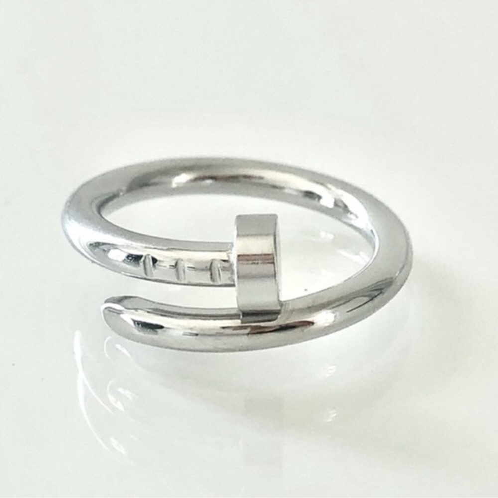 Generic Stainless Steel Screw Nail Ring in Silver